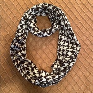 Black and White Patterned Infinity Scarf Silky Lightweight
